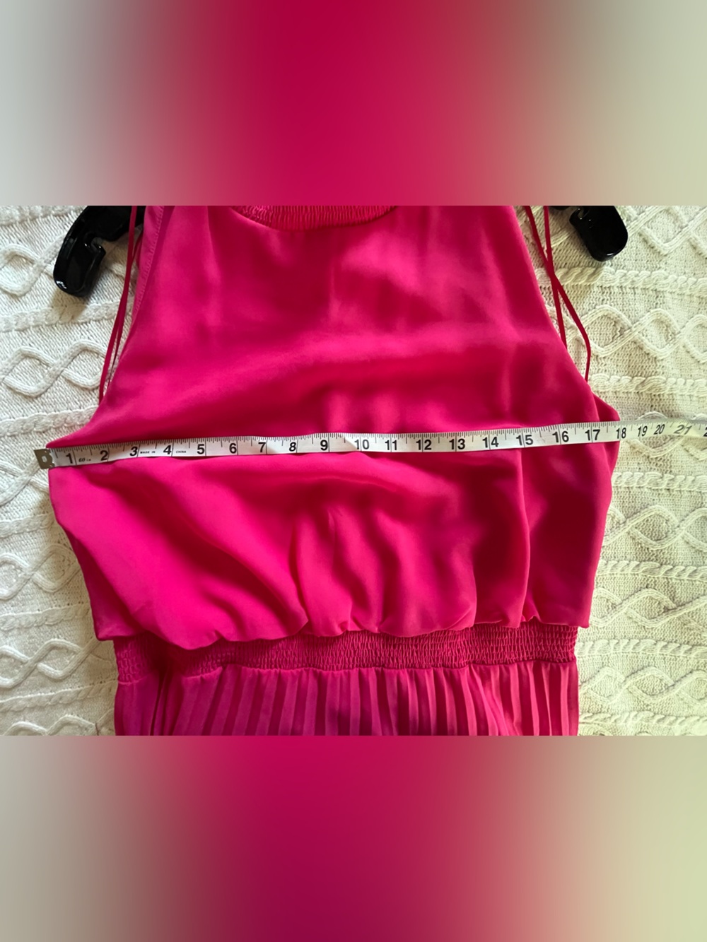 New! Sam Edelman Hot Pink Sleeveless Pleated Midi Dress Women’s Size 8 - Picture 4 of 16